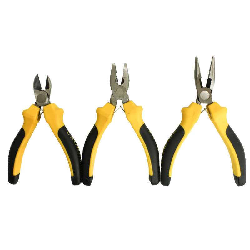 Conjunto com 3 mini alicates de combinação 5´´ - 0508563 - Crownman