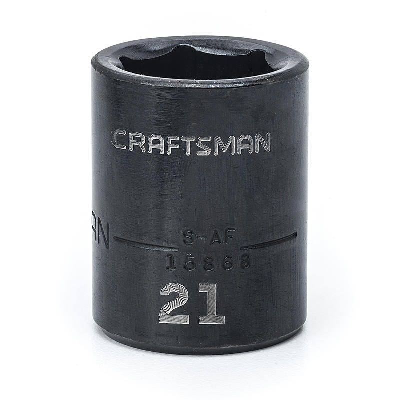 Soquete Curto Impacto 21mm, 6 Pontas, Encaixe 1/2 - 15868 - Craftsman 