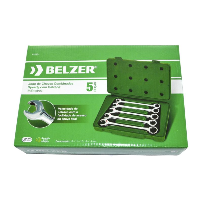 Chave Combinada com Catraca Speedy 5 Peças de 10 a 14 mm - Belzer 8555BJ