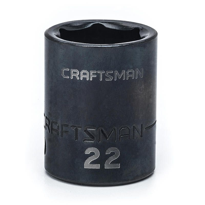 Soquete Curto Impacto 22mm, 6 Pontas, Encaixe 1/2 - 15869 - Craftsman