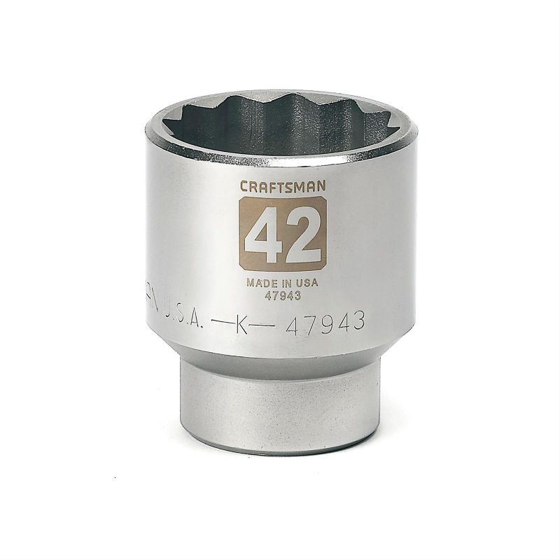 Soquete Curto 42mm, 12  Pontas, Encaixe 3/4 - 47943 - Craftsman