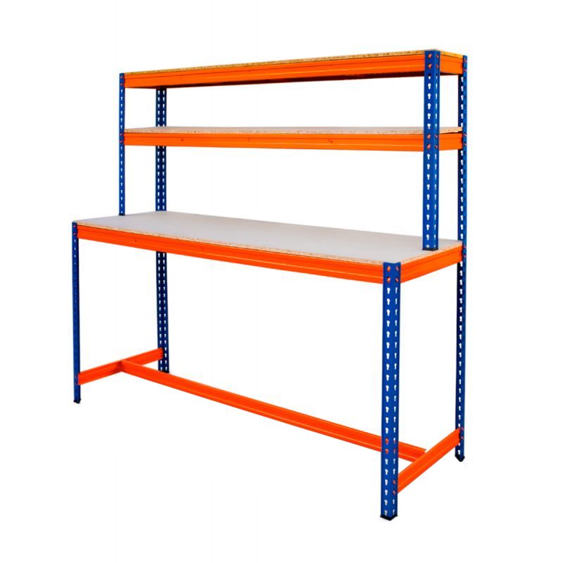 Bancada de Trabalho Reforçada com 2 Prateleiras 400 Kilos-HWB18060-STROM