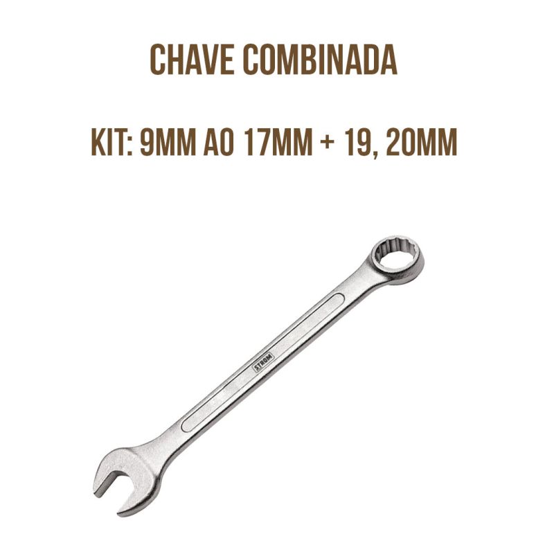 Kit Chave Combinada em cromo vanadium - Bawa