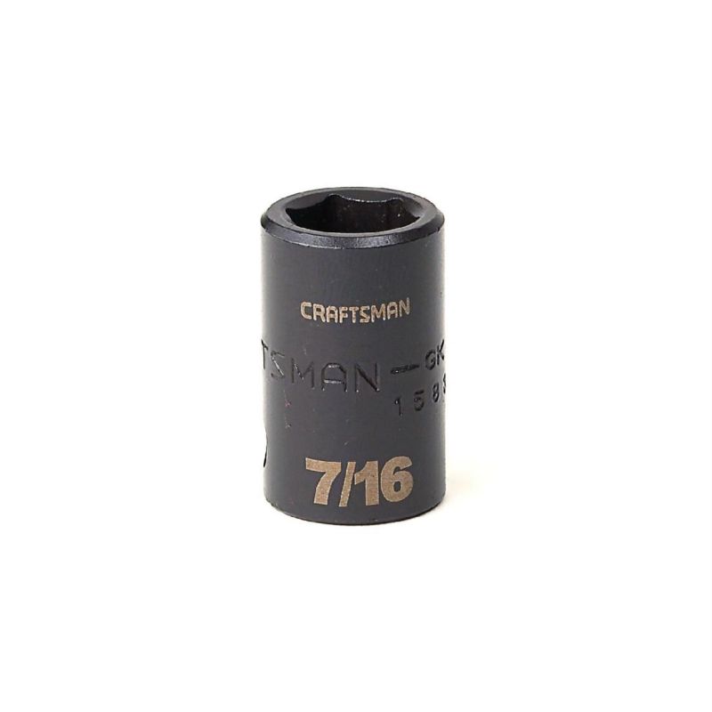 Soquete Impacto Curto 7/16, 6 pontas, Encaixe 3/8 - 15833 - Craftsman
