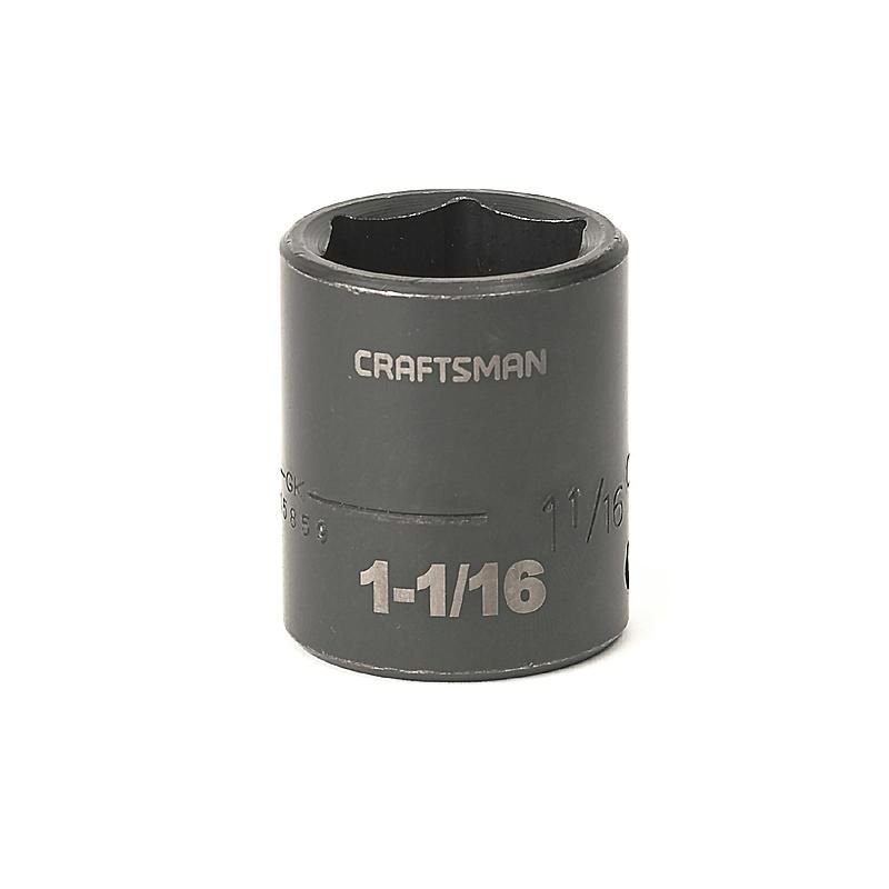 Soquete Curto Impacto 1-1/16, 6 Pontas, Encaixe 1/2 - 15859 - Craftsman