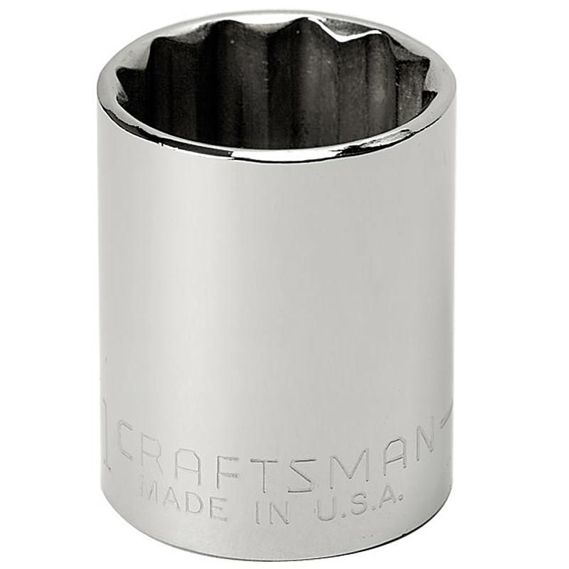 Soquete Curto 13mm, 12 Pontas, Encaixe 3/8 - 44304 - Craftsman