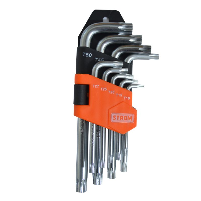 Jogo de Chave Hexagonal Torx curtas com 9 peças - LAT-233 - STROM