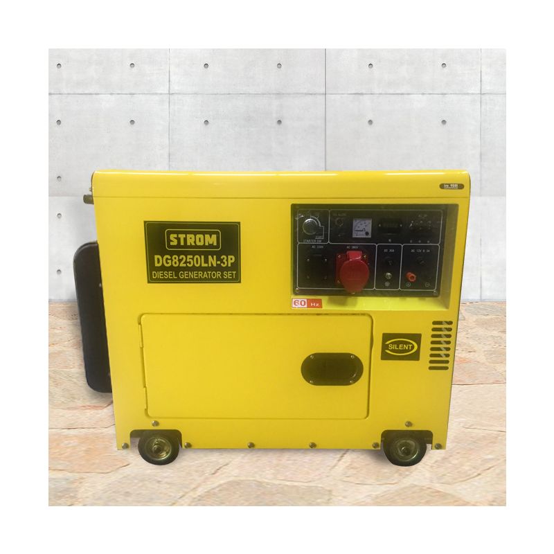 Gerador de Energia a Diesel 7KW, Silencioso DG8250LN-3P Trifásico 110/380v – STROM