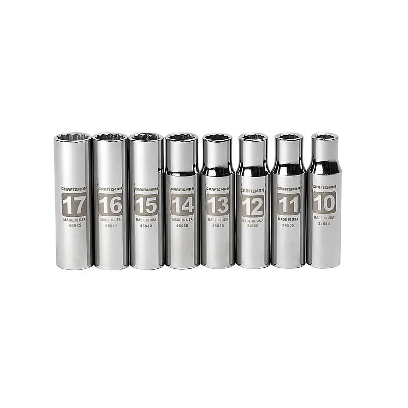 Jogo com 8 Soquetes Longos Métrico 12pts - 34580 Craftsman