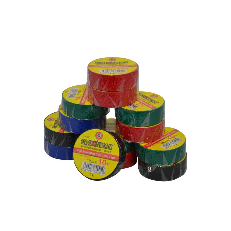 Fita isolante colorida 19mm x 10M uni - 1780005 -  Crownman