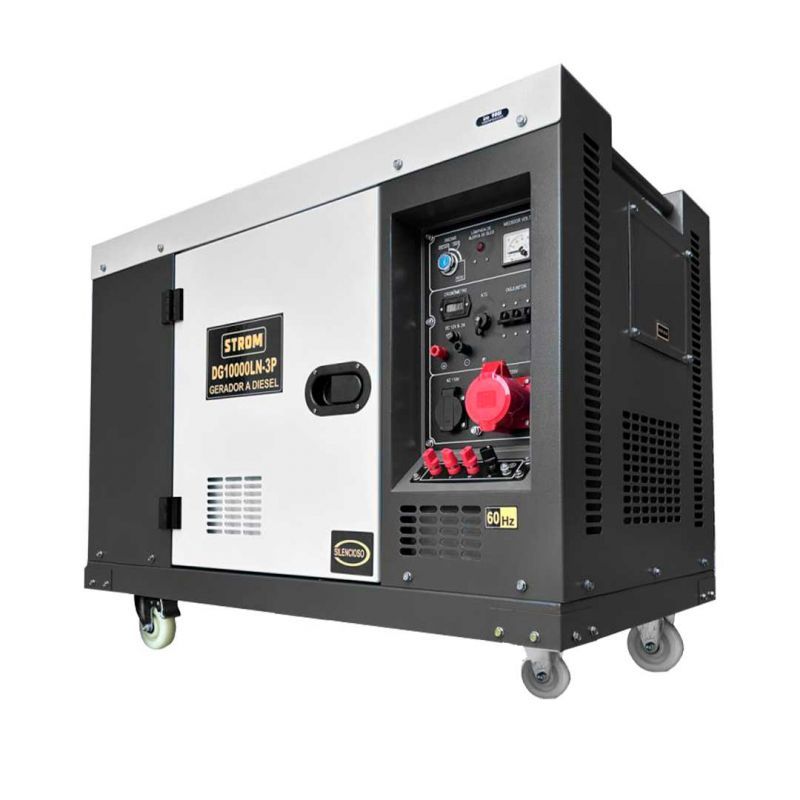Gerador de Energia a Diesel 12.5KVA, Silencioso DG10000LN-3P Trifásico 220/380v – STROM