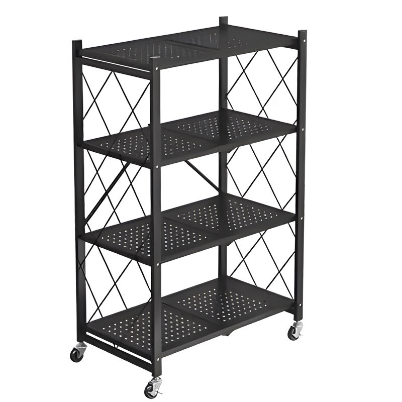 Estante Dobrável com 4 Prateleiras, cor PRETA - HL-1684 - STROM