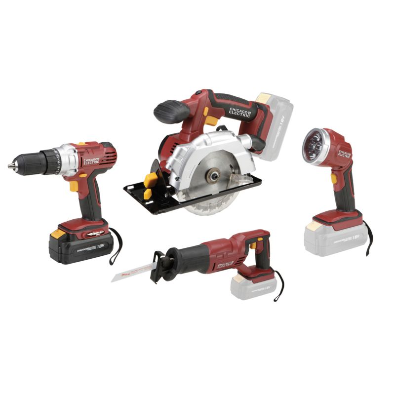 Kit com Furadeira/Parafusadeira, Serra Circular, Serra Sabre, Lanterna, Carregador e Bateria - 68857 Drill Master