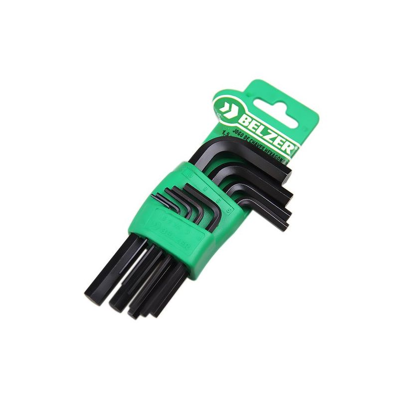 Jogo de Chave Allen Curta de 1,5 a 10mm com 9 Peças - 220407SBR Belzer