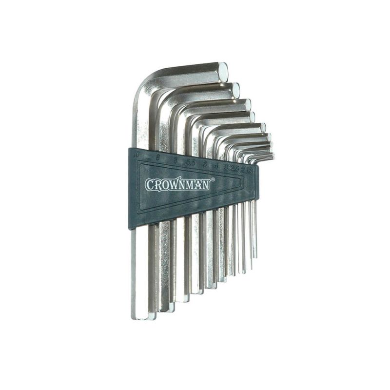 Jogo com 10 chaves hex de 1,5mm a 10mm - 0420030 - Crownman