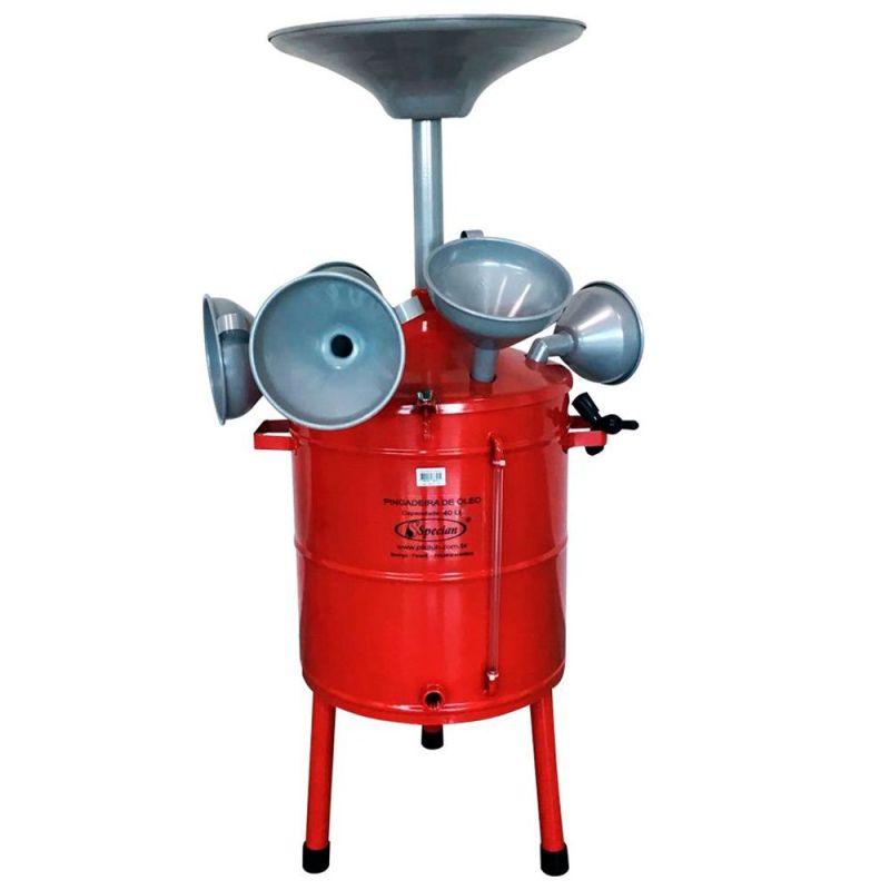 Pingadeira Com Marcador De  Nível De Óleo - 40lt Com 6 Funis - Vermelho PK-40-F-VR - Pikilub