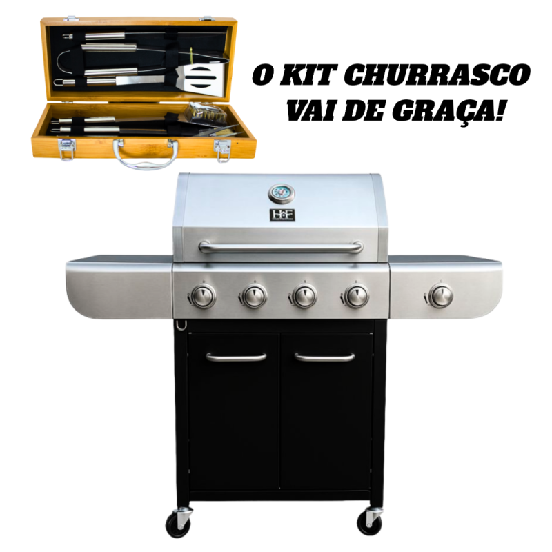 Churrasqueira a Gás Inox c/ 5 Queimadores – G031401
