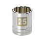 Soquete Curto 25mm,12 Pontas,Encaixe 1/2 - 45923 - Craftsman