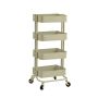 Carrinho Multiuso com 4 prateleiras ( Fruteira / Organizador ) com rodas - cor BEGE - BHL-2204B