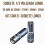 Kit com 21 soquete longo - Crownman